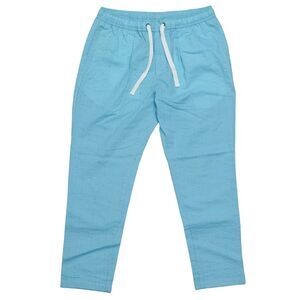 Mens Pants Joggers Blue Seersucker Drawstring Loose Harem Casual Beach Medium